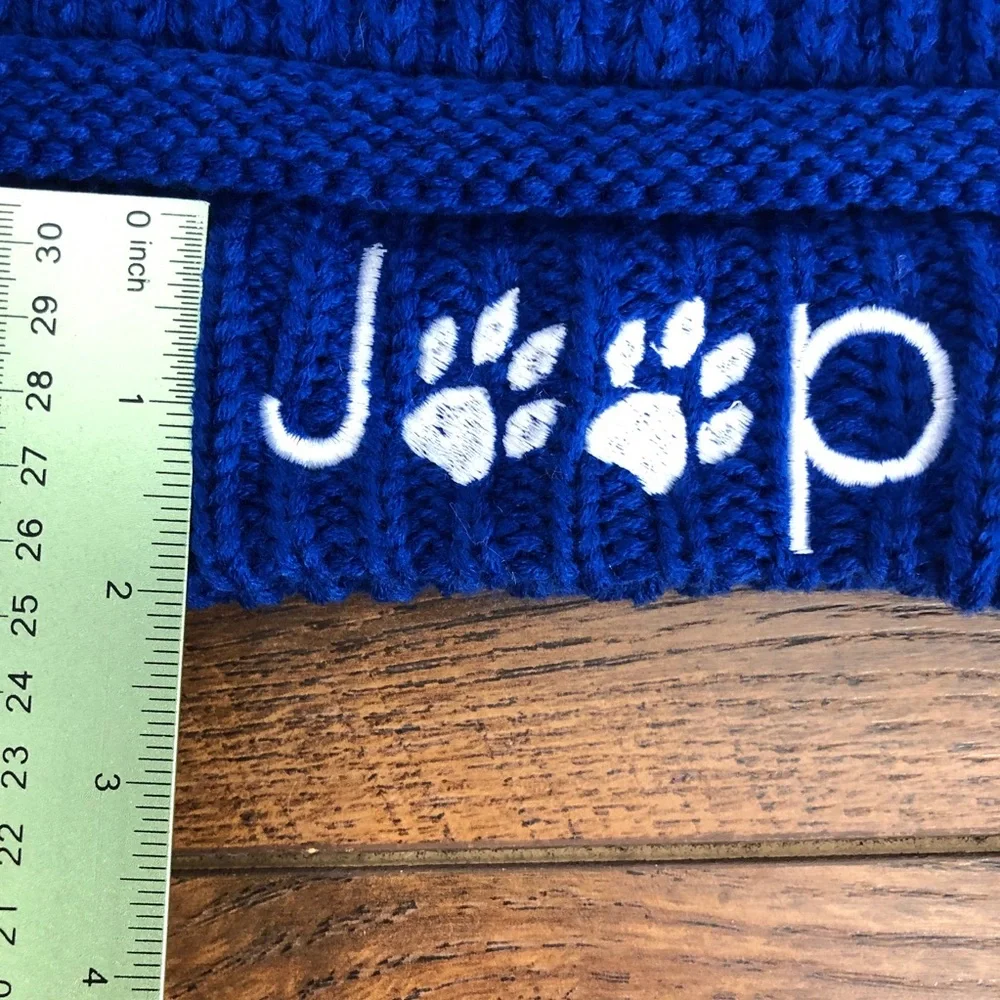 Jeep Paw Print Pony Tail Messy Bun Beanie‎